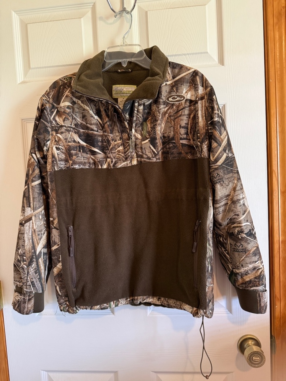 Drake Realtree Camo Pullover with Olive Fleece Panel